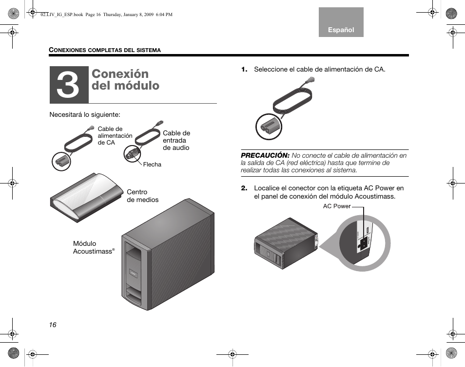 Conexión del módulo | Bose AM314478 User Manual | Page 106 / 260