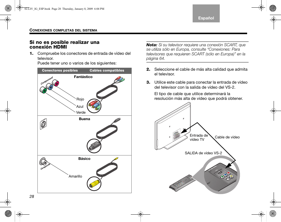 Si no es posible realizar una conexión hdmi | Bose AM314478 User Manual | Page 118 / 260