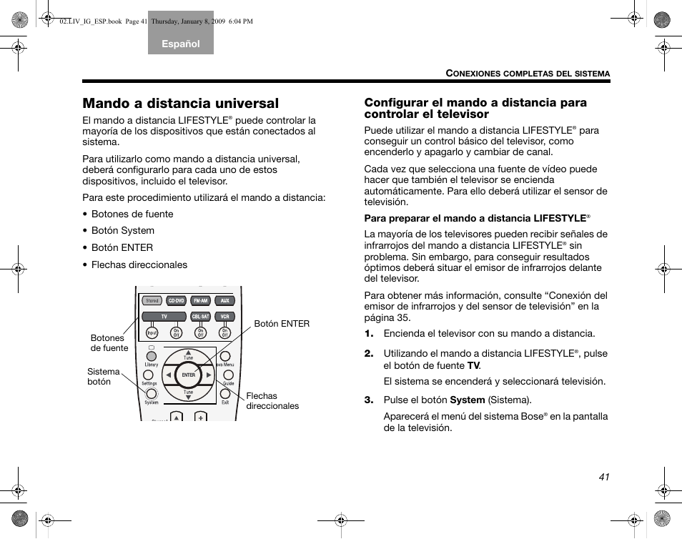 Mando a distancia universal | Bose AM314478 User Manual | Page 131 / 260