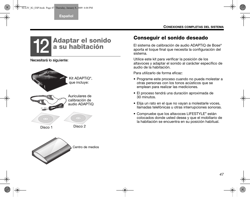 Adaptar el sonido a su habitación, Conseguir el sonido deseado | Bose AM314478 User Manual | Page 137 / 260