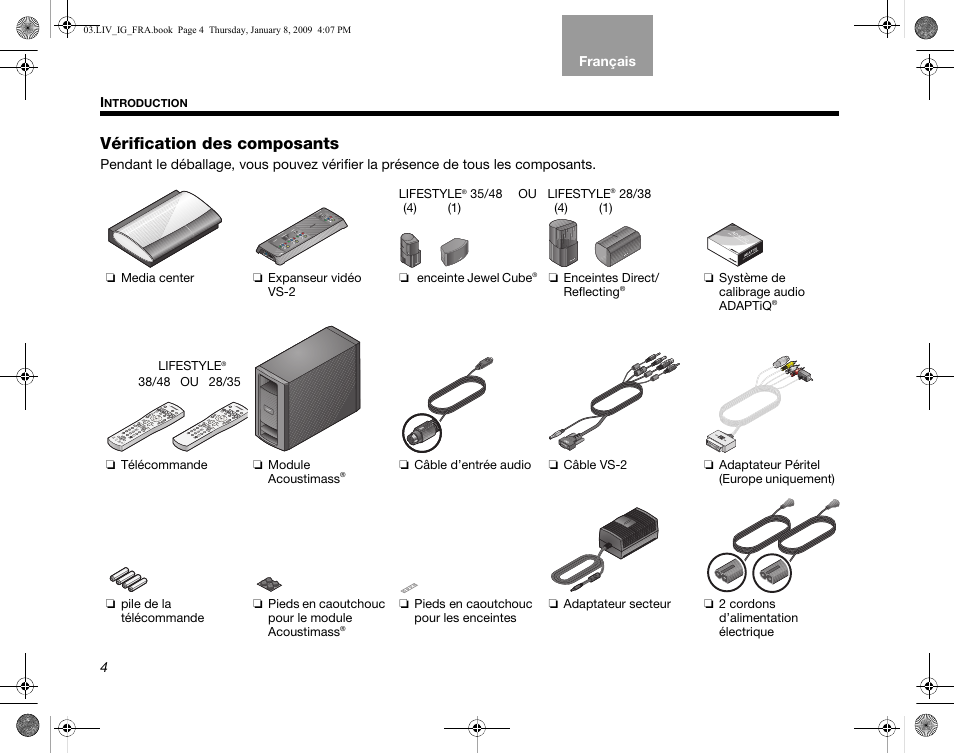 Vérification des composants | Bose AM314478 User Manual | Page 180 / 260