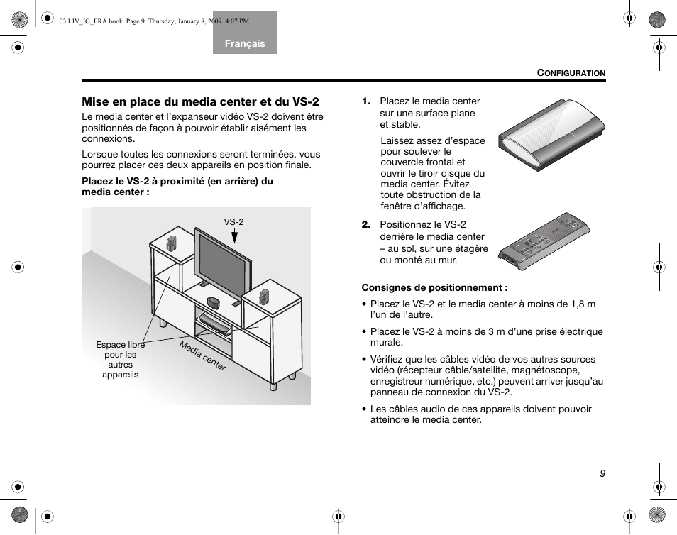 Mise en place du media center et du vs-2 | Bose AM314478 User Manual | Page 185 / 260