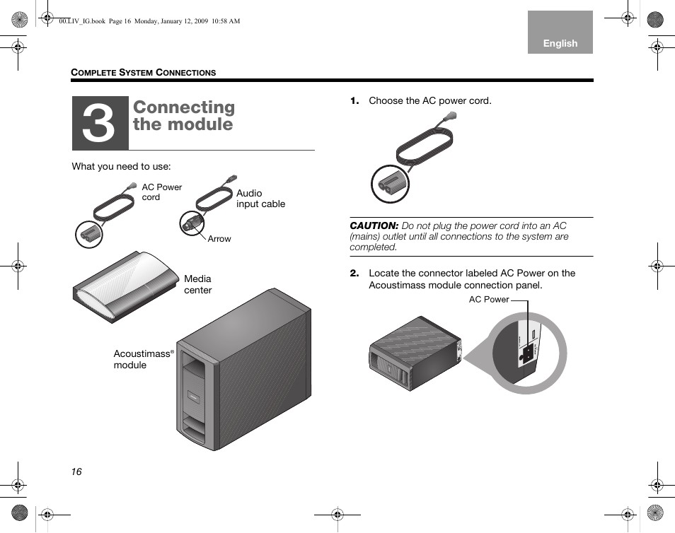 Connecting the module | Bose AM314478 User Manual | Page 20 / 260