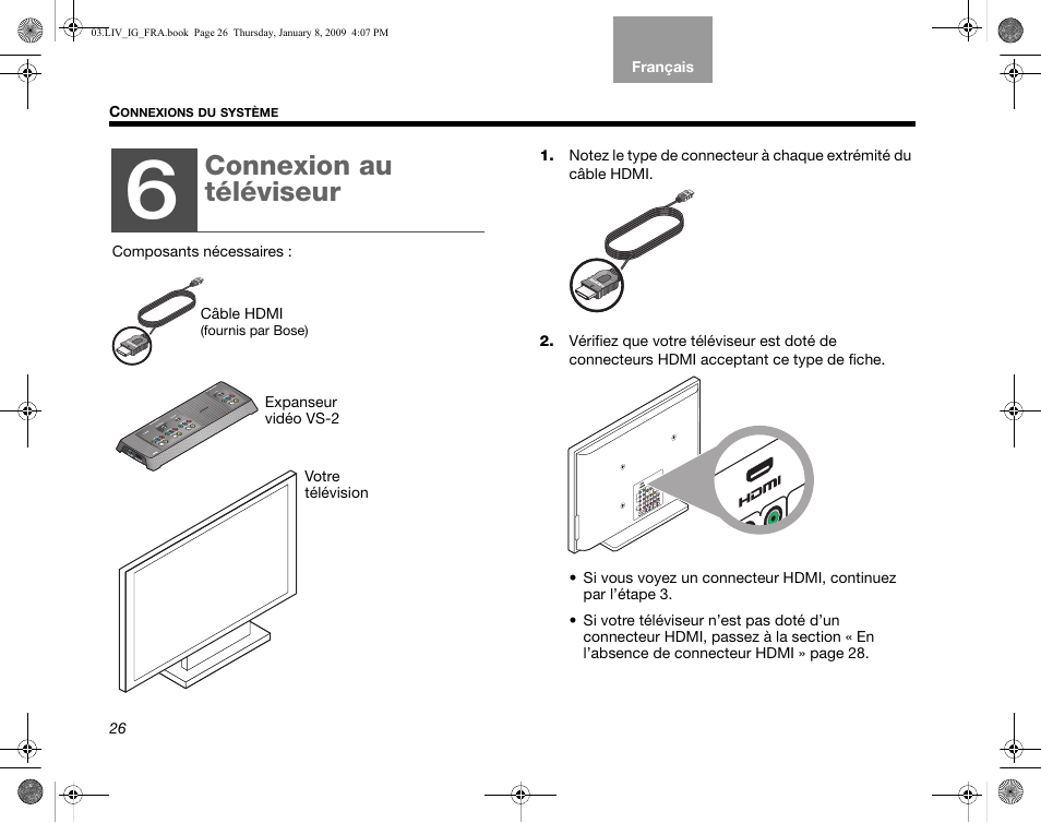 Connexion au téléviseur | Bose AM314478 User Manual | Page 202 / 260