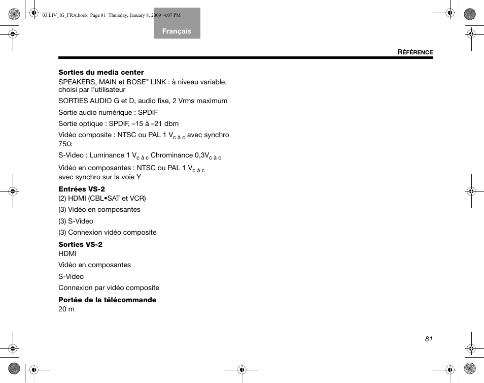 Bose AM314478 User Manual | Page 257 / 260