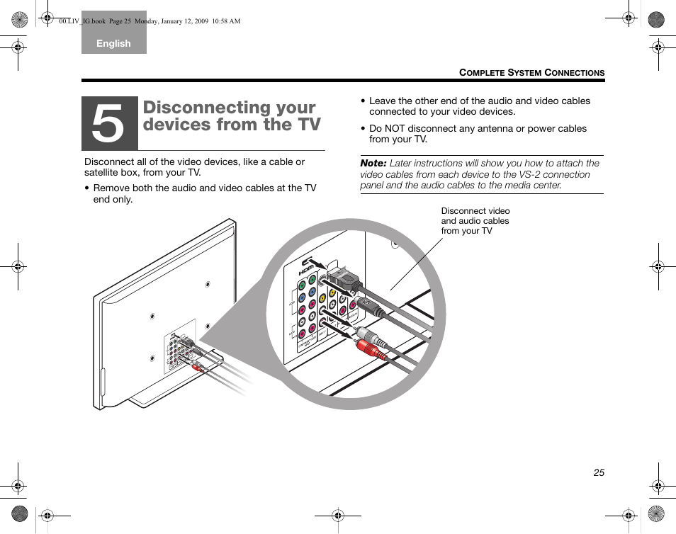 Disconnecting your devices from the tv | Bose AM314478 User Manual | Page 29 / 260