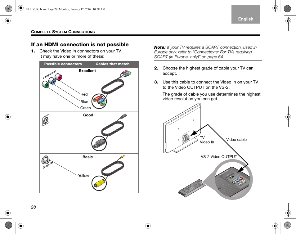 If an hdmi connection is not possible | Bose AM314478 User Manual | Page 32 / 260