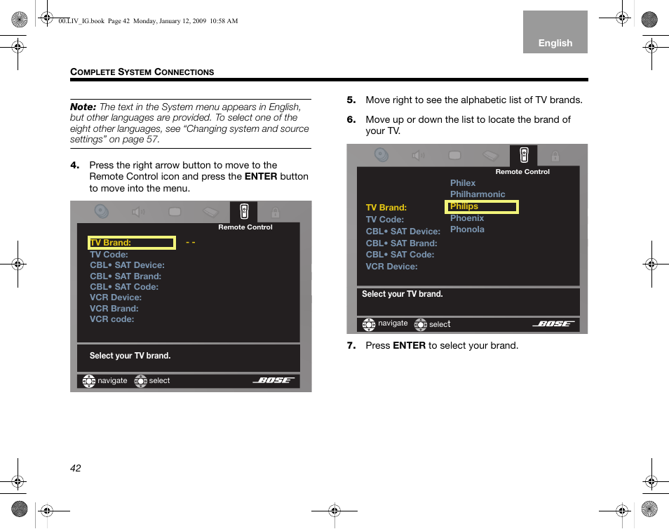 Bose AM314478 User Manual | Page 46 / 260