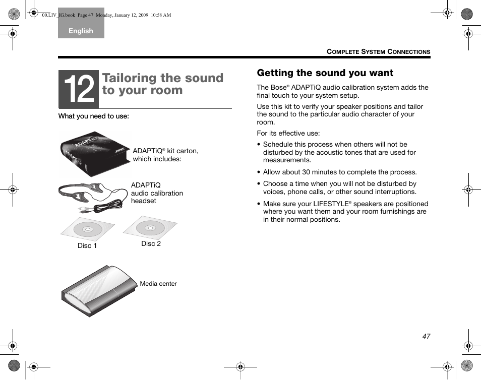 Tailoring the sound to your room, Getting the sound you want | Bose AM314478 User Manual | Page 51 / 260
