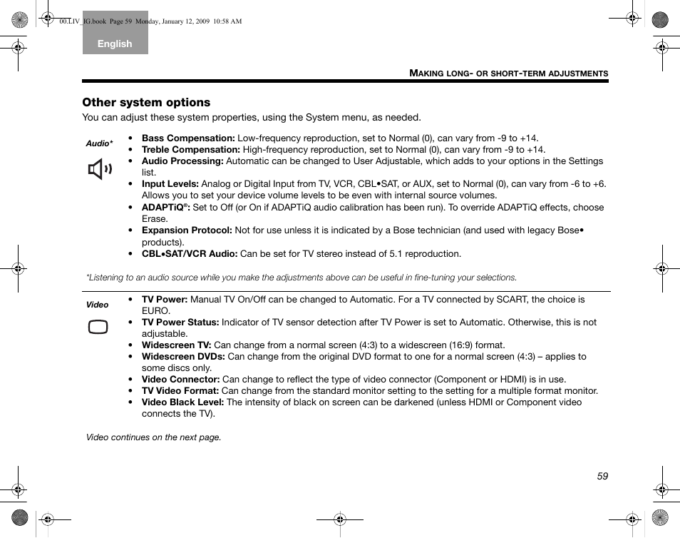 Other system options | Bose AM314478 User Manual | Page 63 / 260