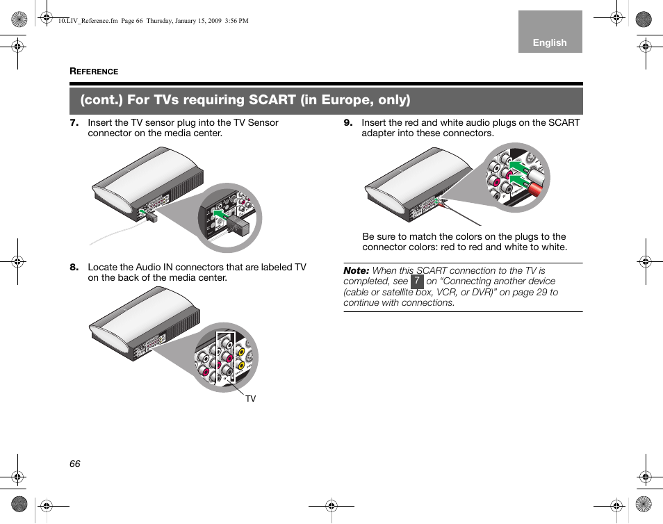 Cont.) for tvs requiring scart (in europe, only) | Bose AM314478 User Manual | Page 70 / 260