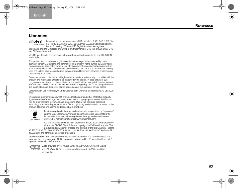 Licenses | Bose AM314478 User Manual | Page 87 / 260