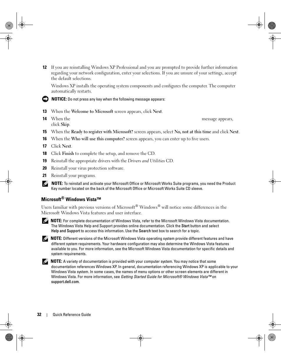 Microsoft® windows vista, Microsoft | Dell OptiPlex 745c (Early 2007) User Manual | Page 32 / 36