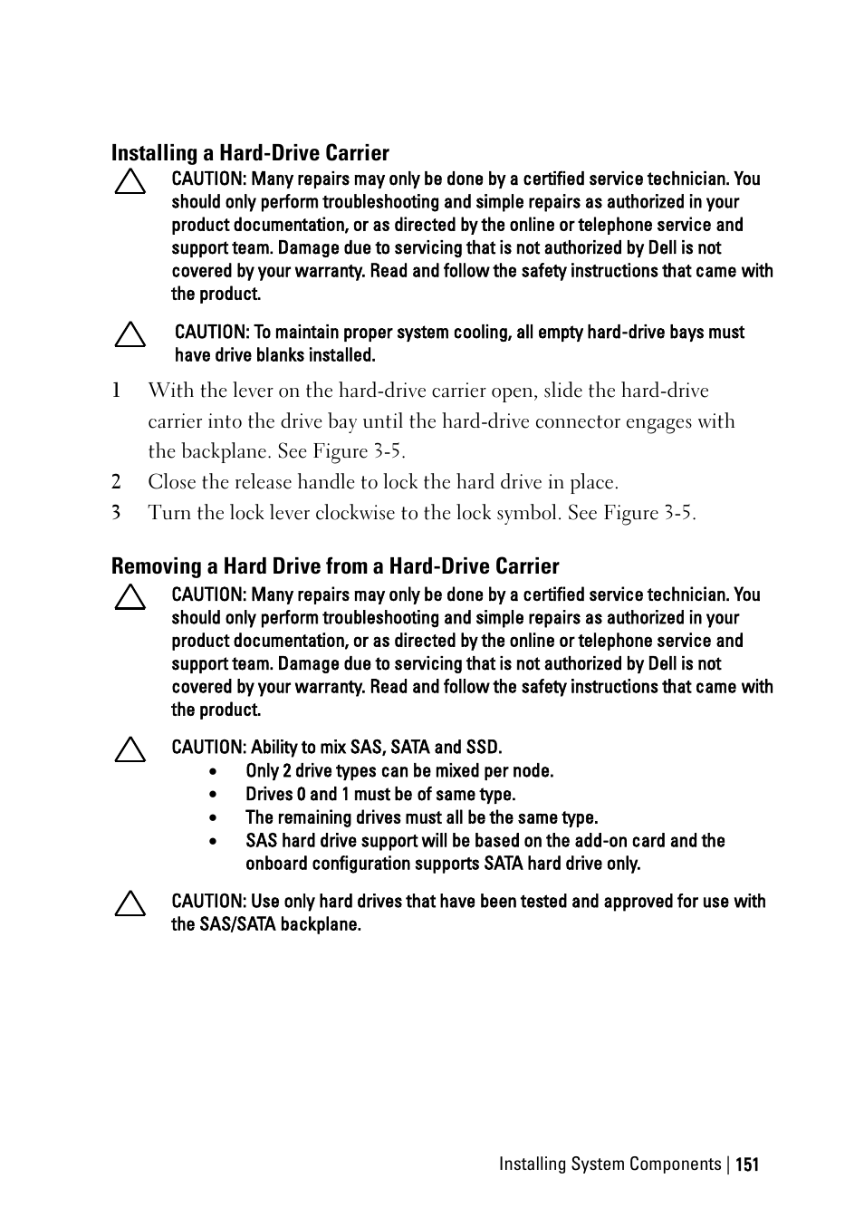 Installing a hard-drive carrier, Removing a hard drive from a hard-drive carrier | Dell PowerEdge C6220 User Manual | Page 151 / 329