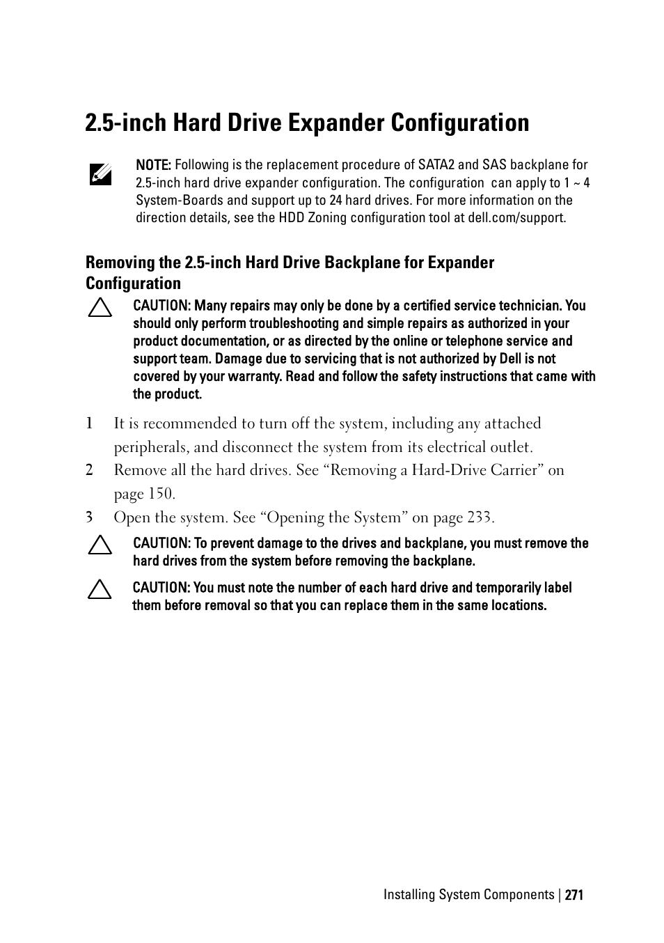 Inch hard drive expander configuration | Dell PowerEdge C6220 User Manual | Page 271 / 329