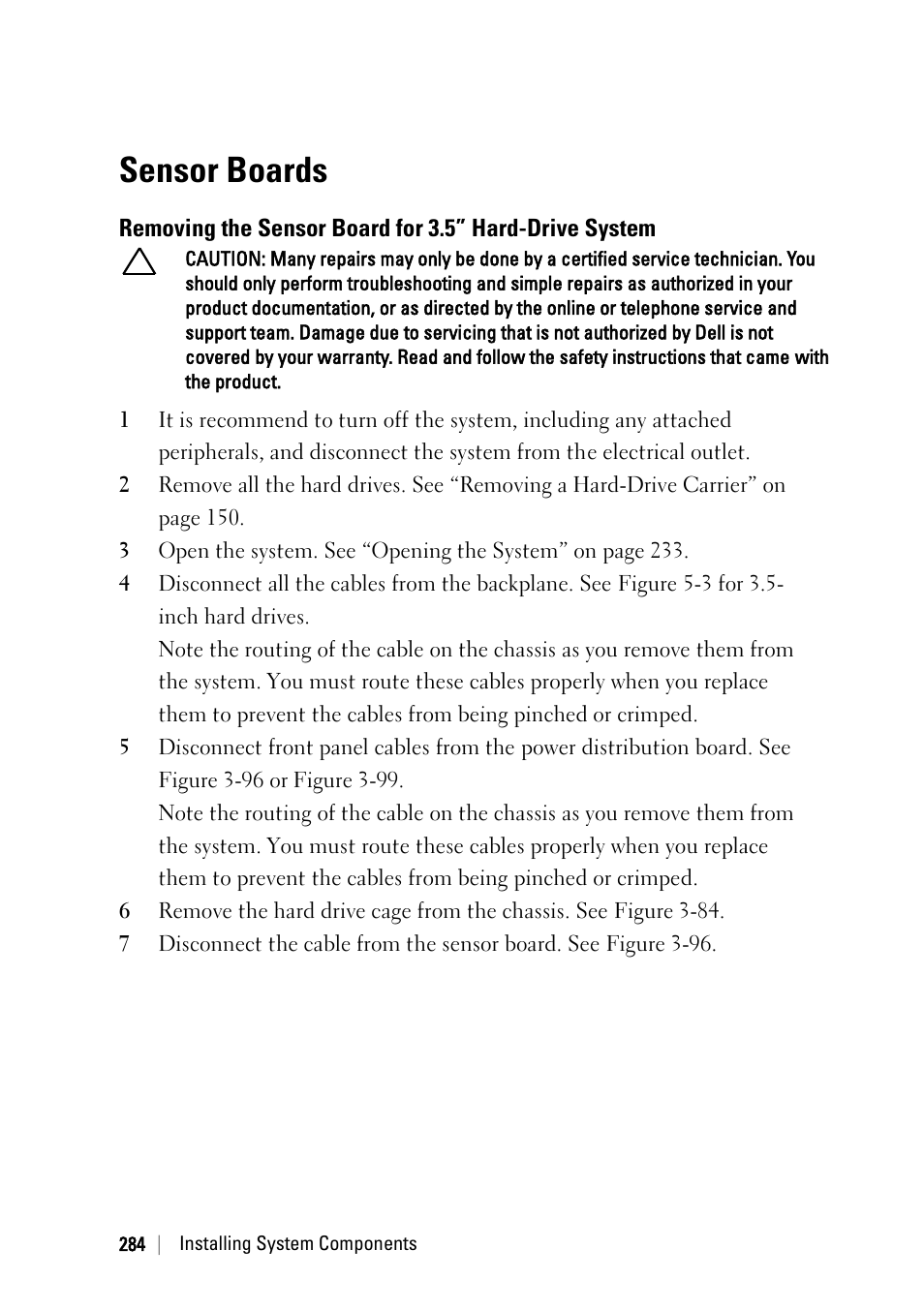 Sensor boards | Dell PowerEdge C6220 User Manual | Page 284 / 329