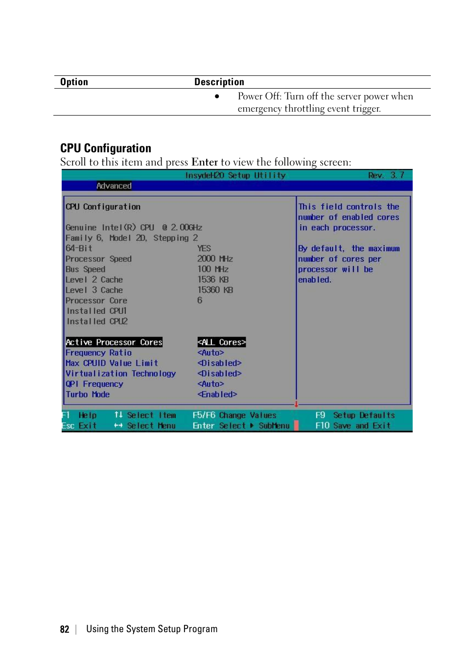 Cpu configuration | Dell PowerEdge C6220 User Manual | Page 82 / 329