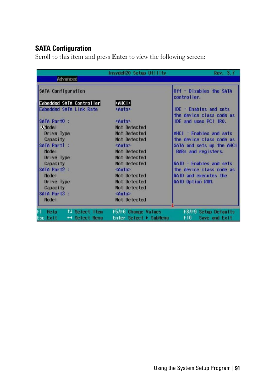 Sata configuration | Dell PowerEdge C6220 User Manual | Page 91 / 329