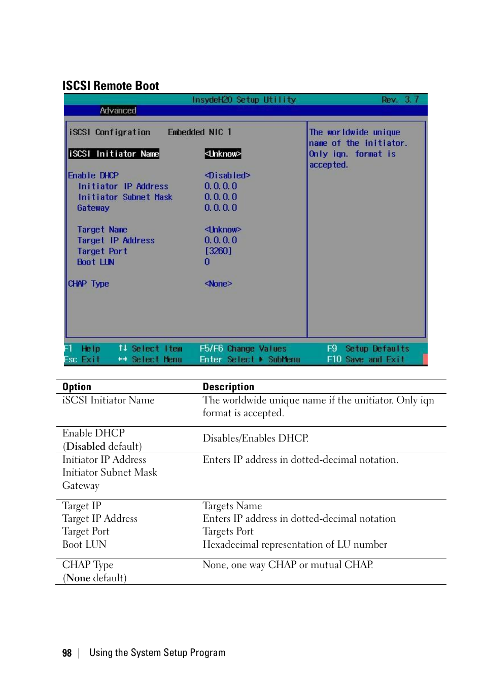 Iscsi remote boot | Dell PowerEdge C6220 User Manual | Page 98 / 329