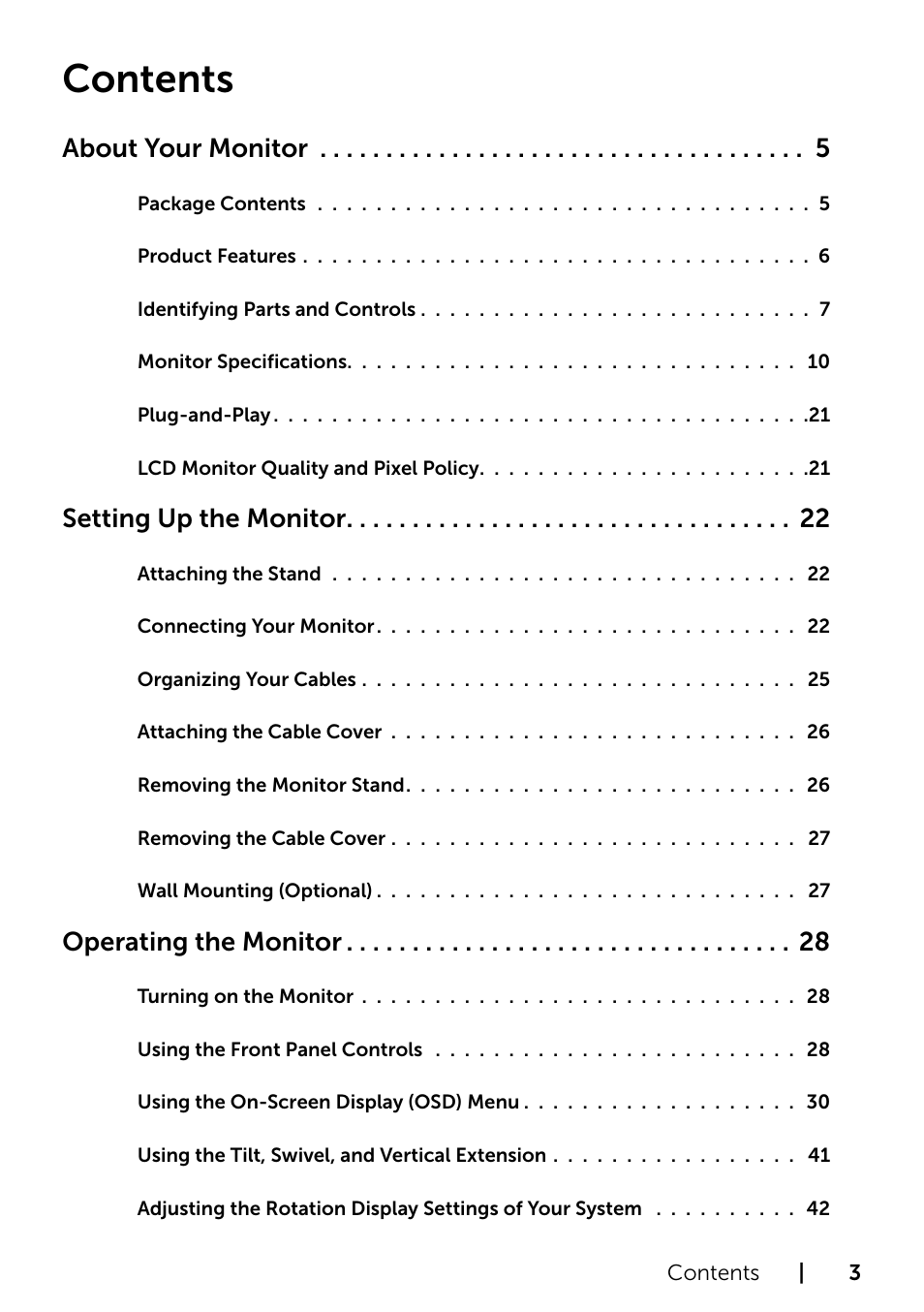 Dell P2715Q Monitor User Manual | Page 3 / 51
