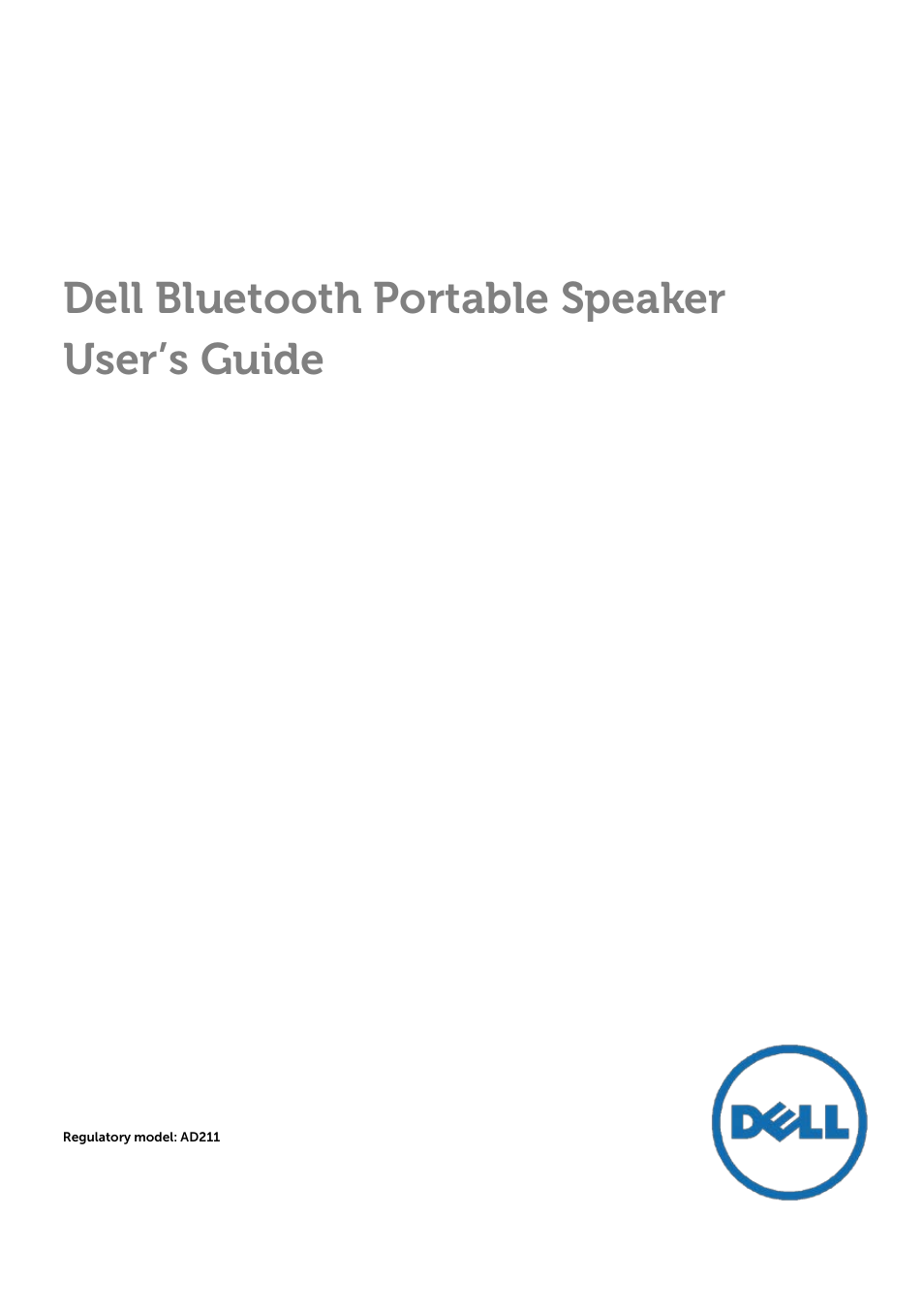 Dell AD211 Bluetooth Portable Speaker User Manual | 32 pages