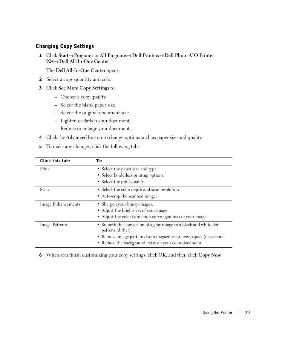 Dell 924 All-in-One Photo Printer User Manual | Page 29 / 94