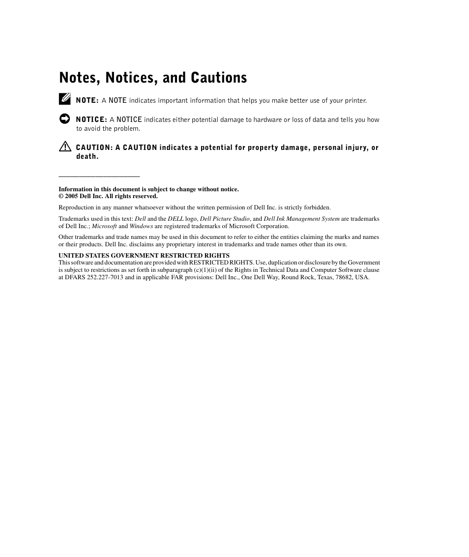 Dell 924 All-in-One Photo Printer User Manual | Page 3 / 94