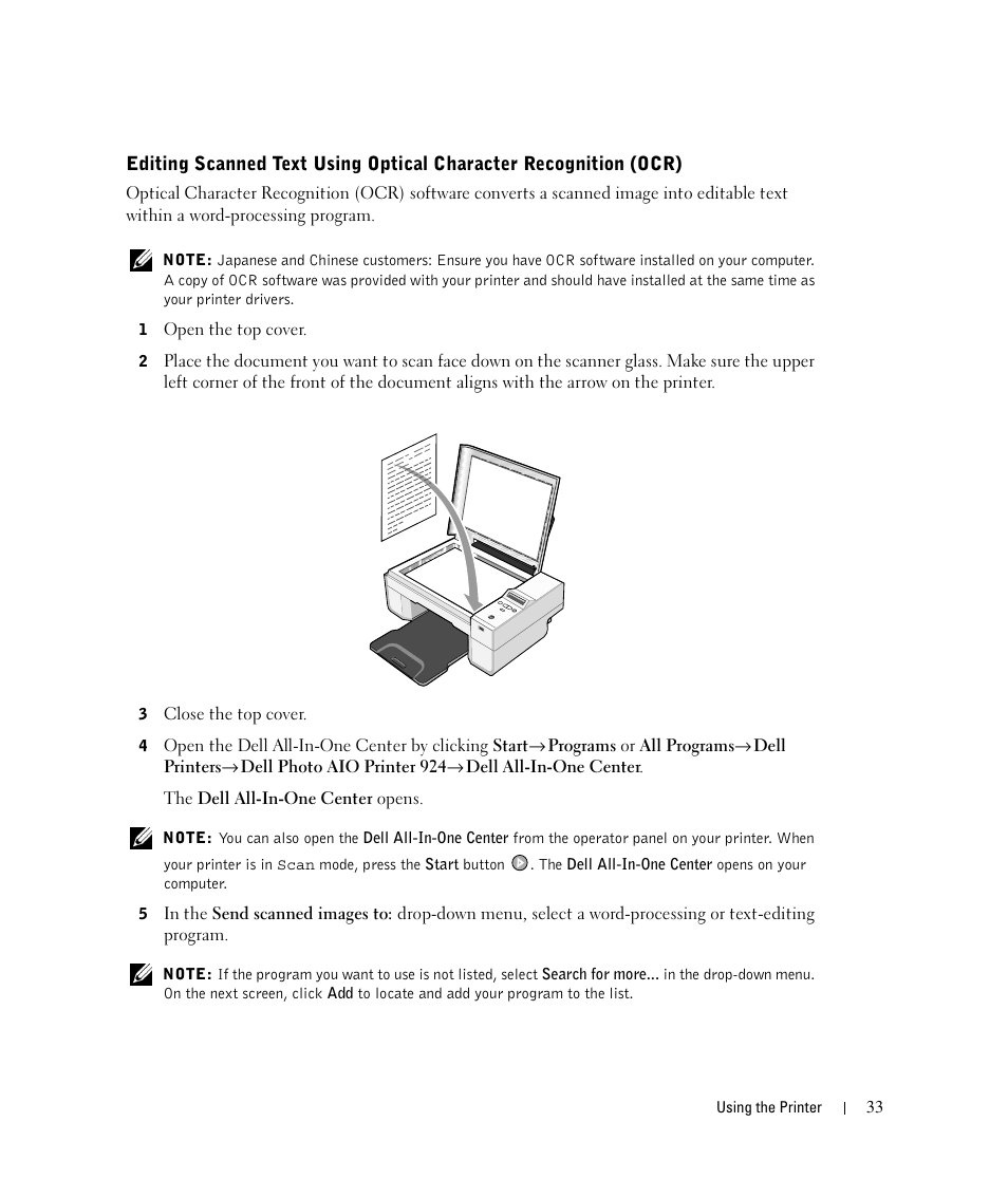 Dell 924 All-in-One Photo Printer User Manual | Page 33 / 94