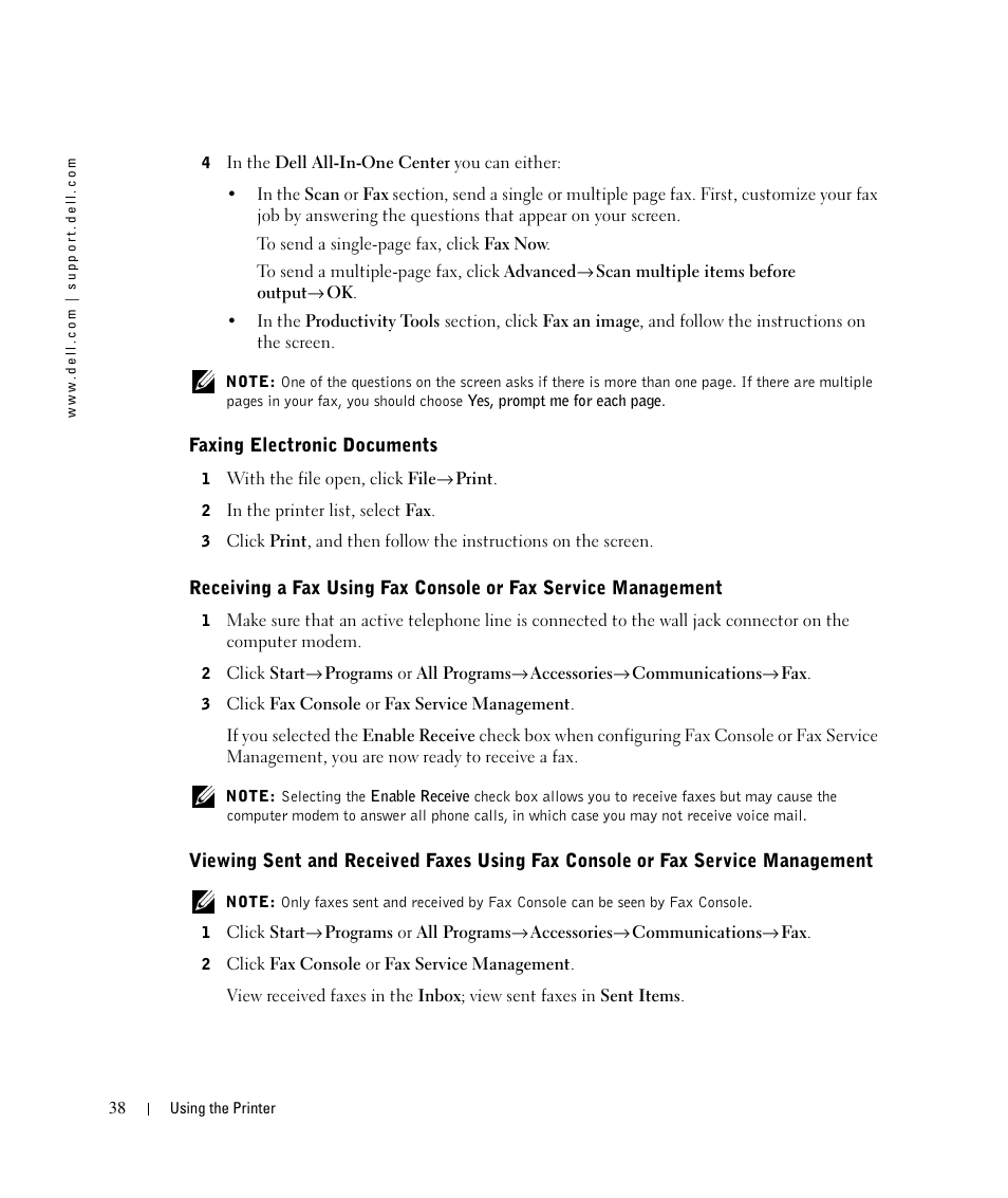 Dell 924 All-in-One Photo Printer User Manual | Page 38 / 94