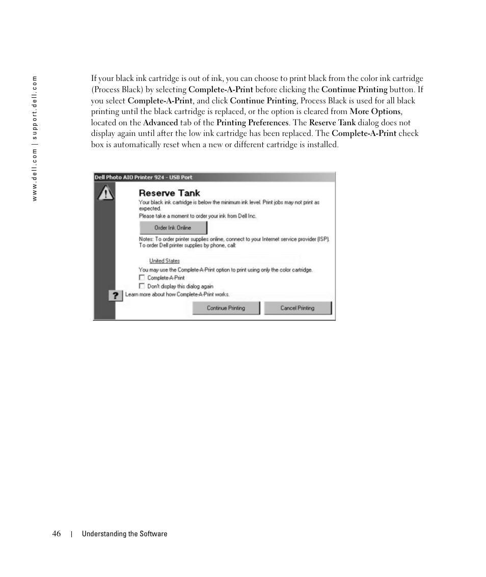 Dell 924 All-in-One Photo Printer User Manual | Page 46 / 94