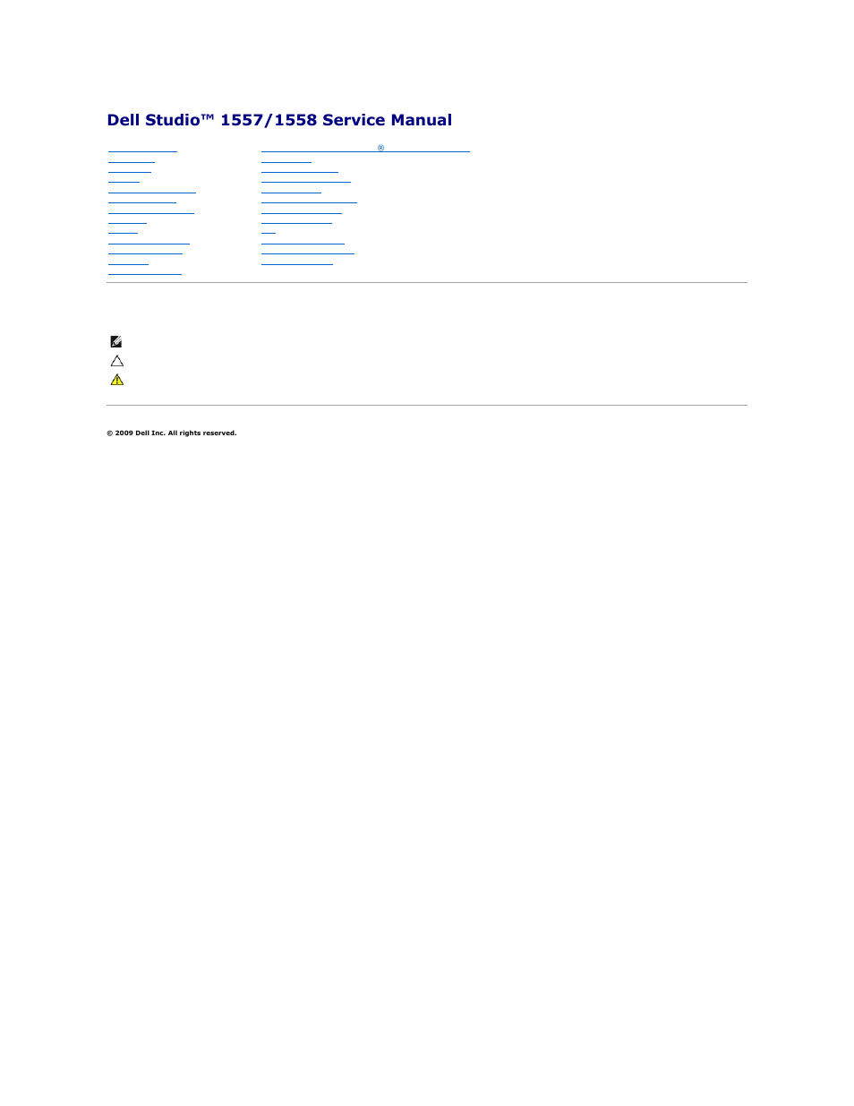 Dell Studio 1557 (Late 2009) User Manual | 49 pages