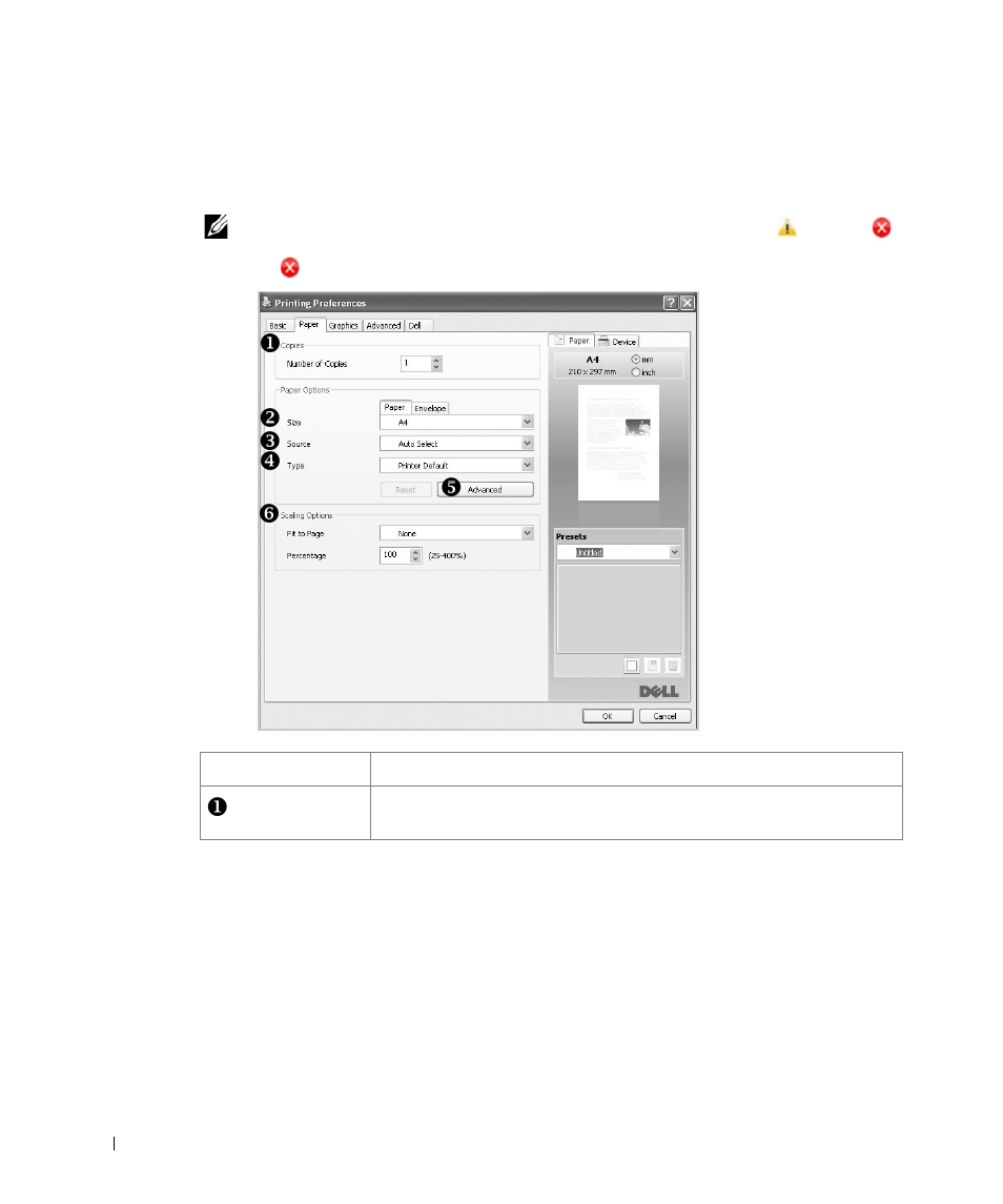 Paper tab, Paper | Dell 2355dn Multifunction Mono Laser Printer User Manual | Page 115 / 344