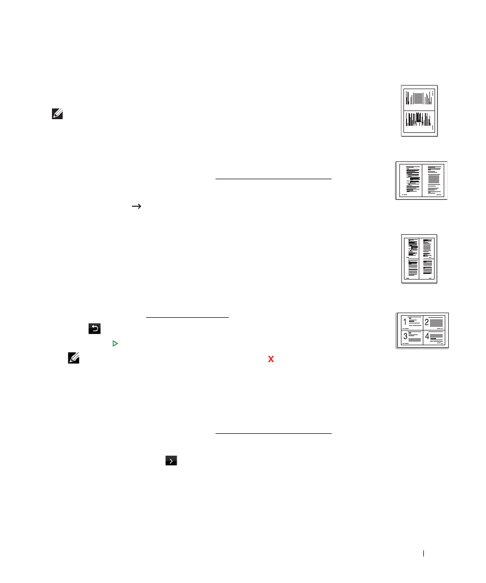 Up or 4-up copying (n-up), Printing copies on both sides of paper, Printing copies on both sides of | Paper | Dell 2355dn Multifunction Mono Laser Printer User Manual | Page 152 / 344