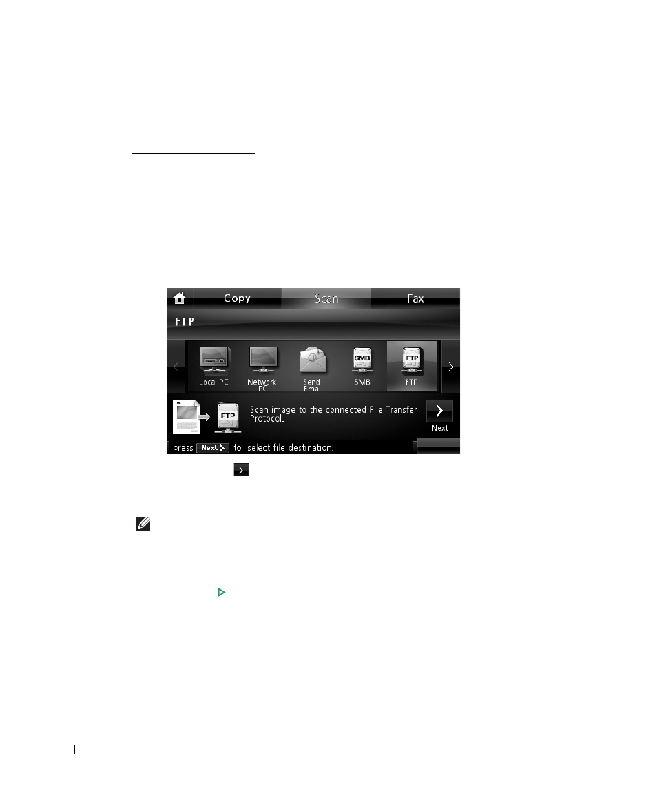 Scanning and sending to ftp server | Dell 2355dn Multifunction Mono Laser Printer User Manual | Page 165 / 344