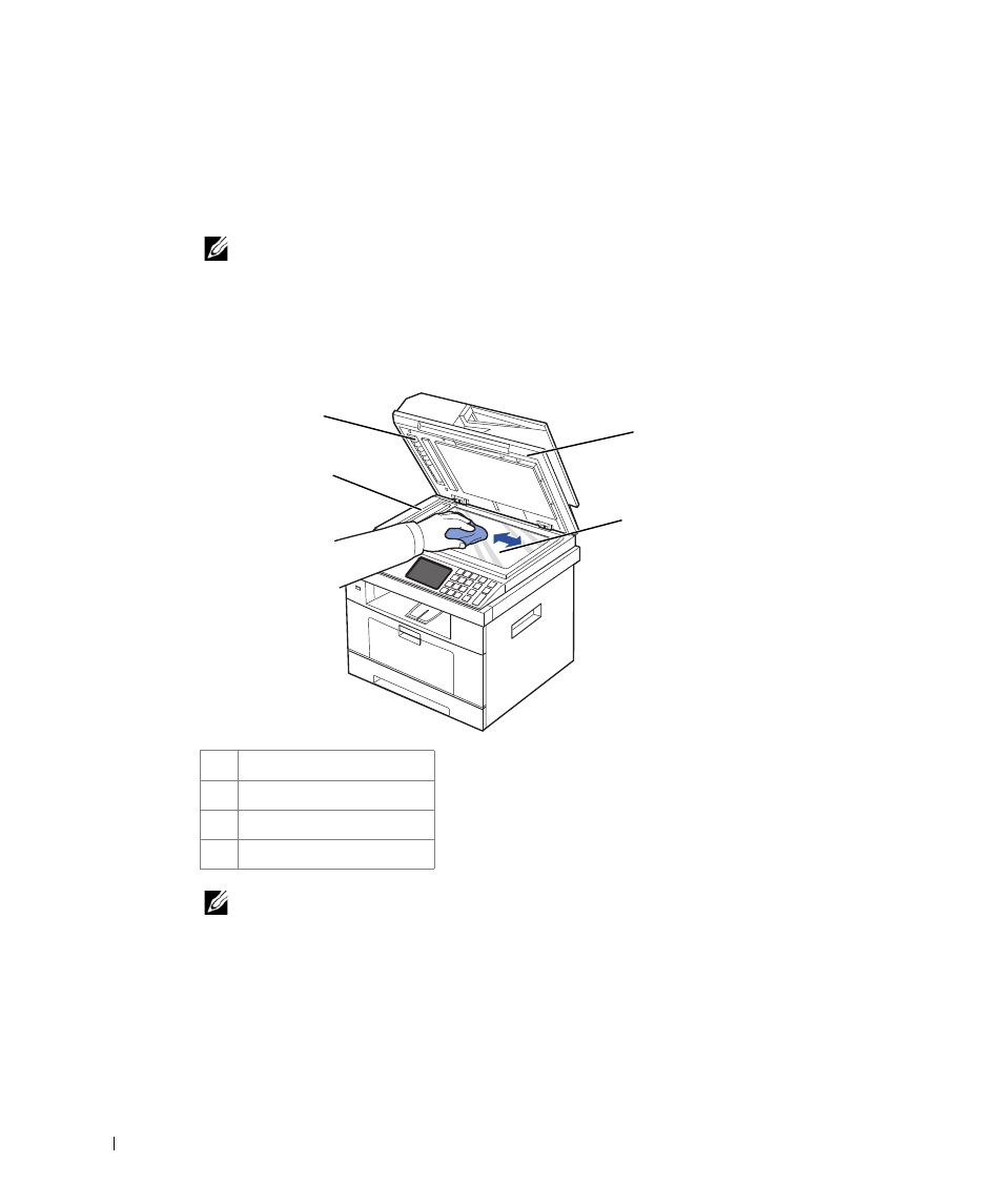 Cleaning the scanner | Dell 2355dn Multifunction Mono Laser Printer User Manual | Page 271 / 344