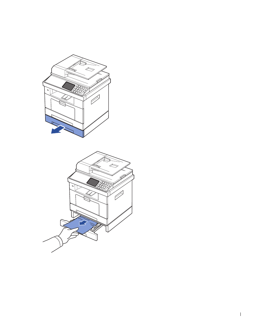 Paper feed jam (optional tray 2) | Dell 2355dn Multifunction Mono Laser Printer User Manual | Page 288 / 344