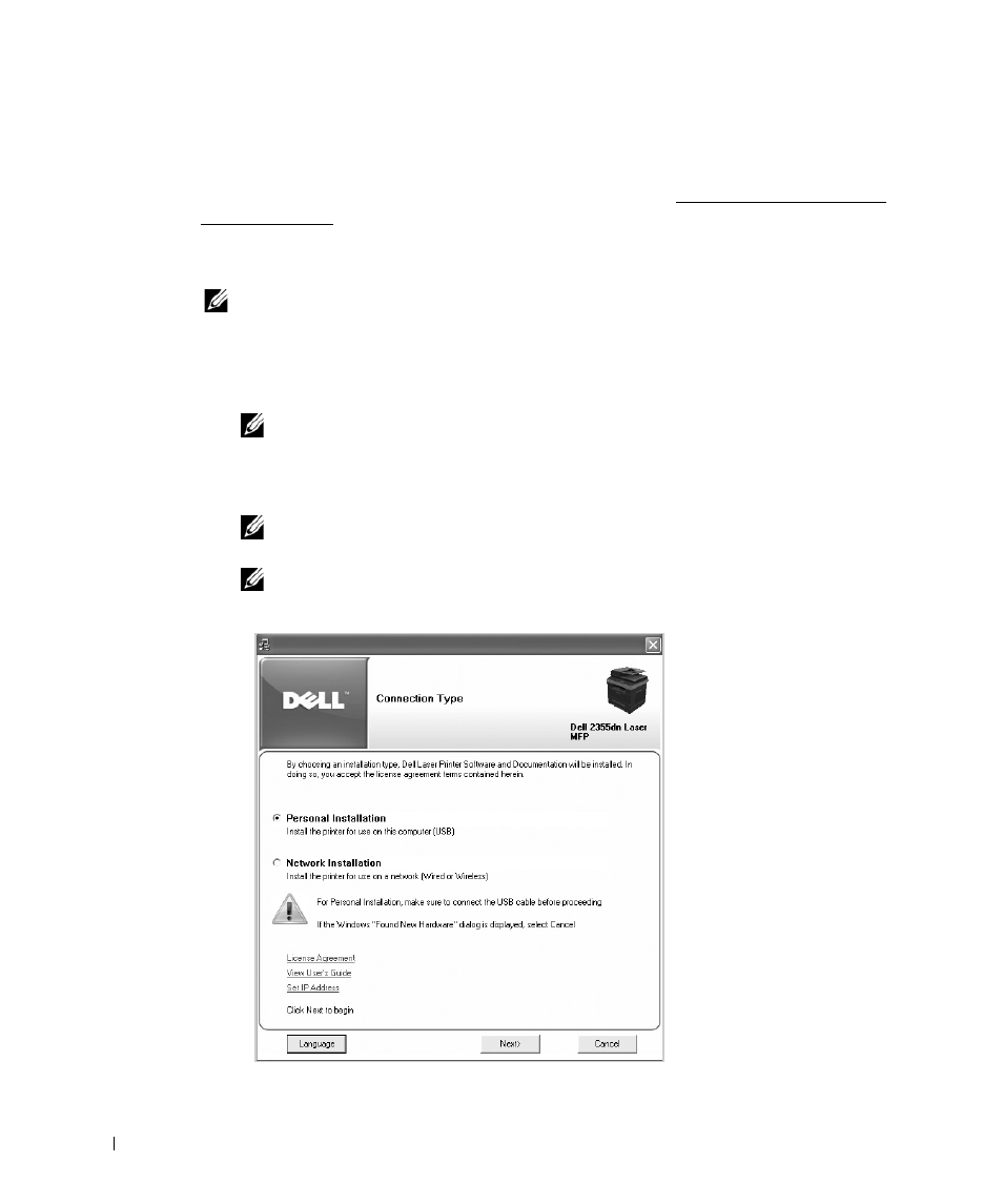 Installing dell software for local printing | Dell 2355dn Multifunction Mono Laser Printer User Manual | Page 61 / 344