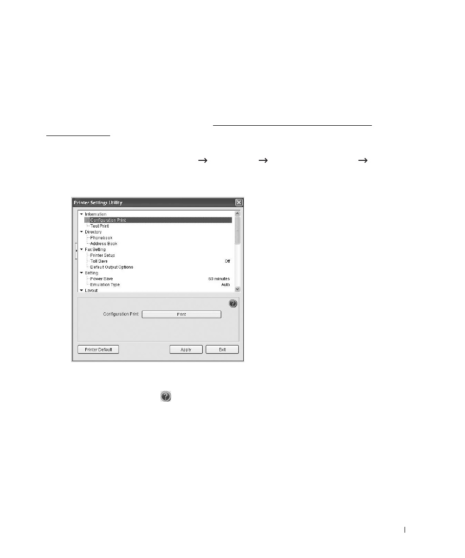 Printer settings utility | Dell 2355dn Multifunction Mono Laser Printer User Manual | Page 72 / 344