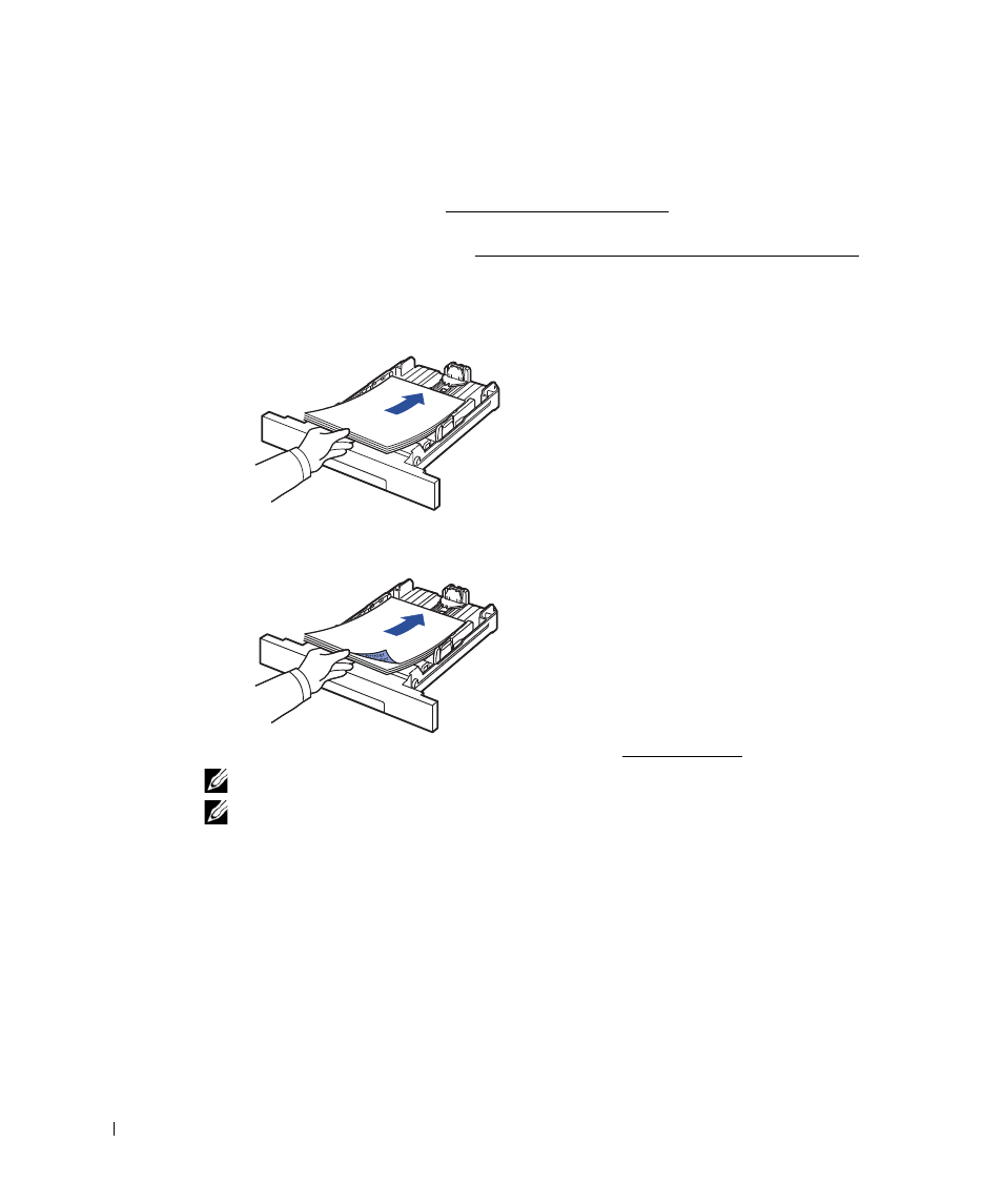 Loading print media in the paper tray, Loading print media in the paper, Tray | Dell 2355dn Multifunction Mono Laser Printer User Manual | Page 97 / 344
