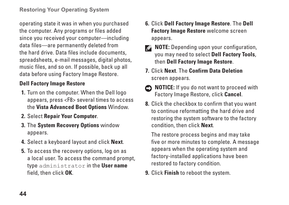 Dell Studio 1435 (Late 2008) User Manual | Page 44 / 76