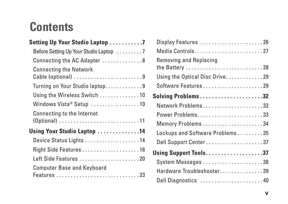 Dell Studio 1435 (Late 2008) User Manual | Page 5 / 76