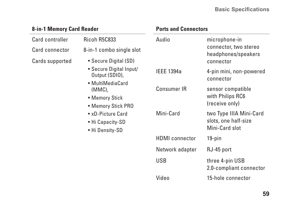 Dell Studio 1435 (Late 2008) User Manual | Page 59 / 76