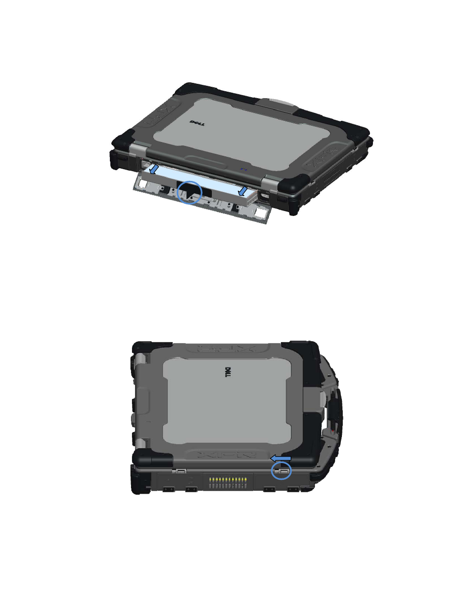 Battery installation, Hard drive removal | Dell Latitude E6400 XFR (Mid 2008) User Manual | Page 6 / 21