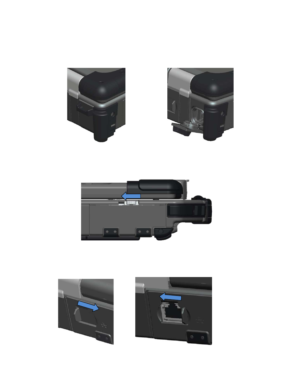 Back press-fit doors, Side latch doors, Back slide doors | Dell Latitude E6400 XFR (Mid 2008) User Manual | Page 8 / 21