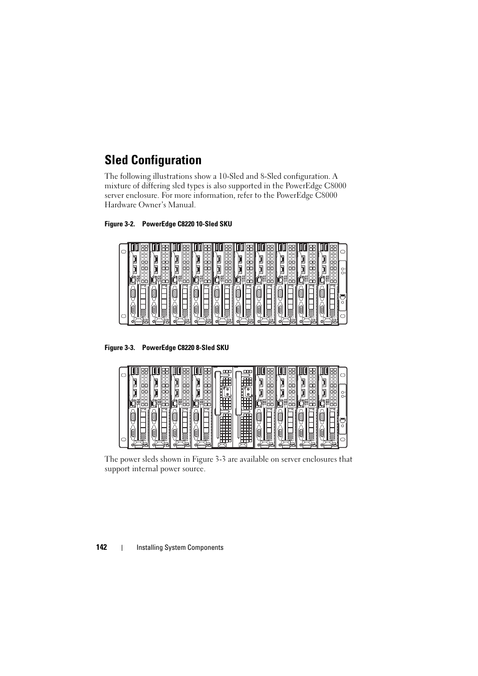 Sled configuration | Dell PowerEdge C8000 User Manual | Page 142 / 248