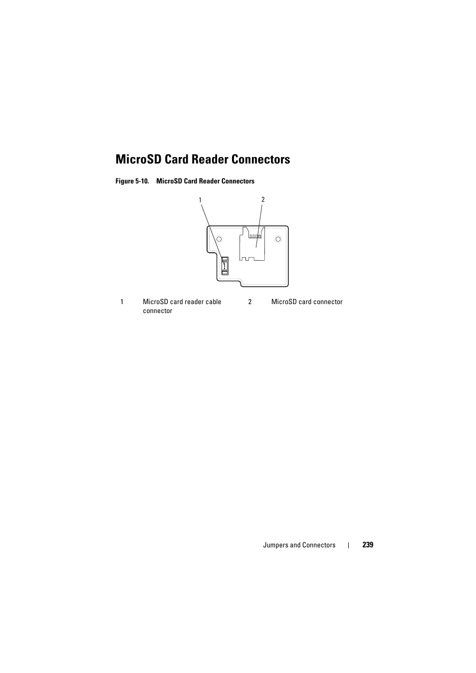 Microsd card reader connectors | Dell PowerEdge C8000 User Manual | Page 239 / 248
