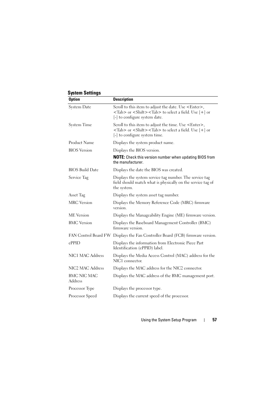 System settings | Dell PowerEdge C8000 User Manual | Page 57 / 248
