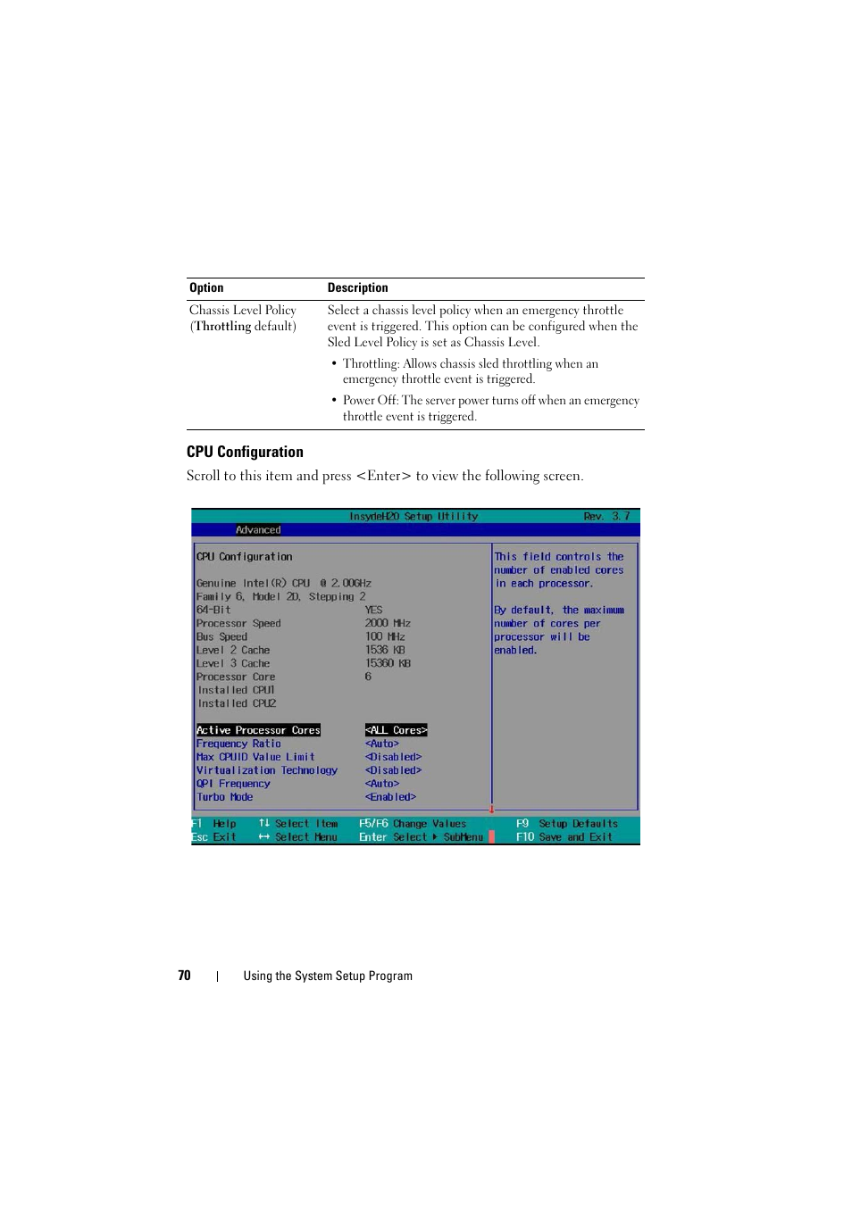 Cpu configuration | Dell PowerEdge C8000 User Manual | Page 70 / 248
