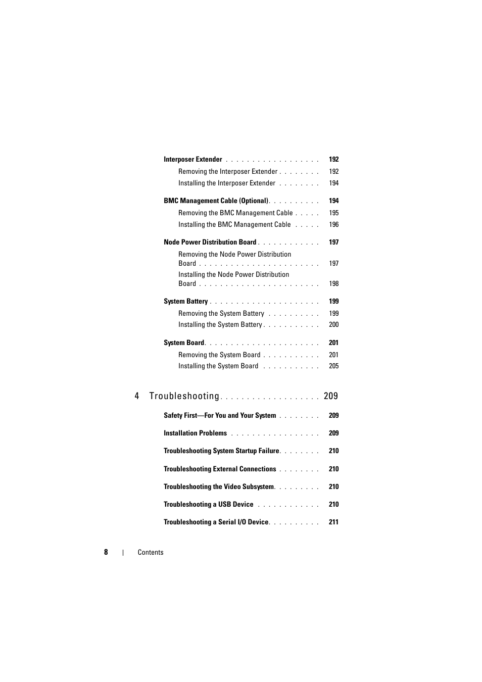 4 troubleshooting | Dell PowerEdge C8000 User Manual | Page 8 / 248