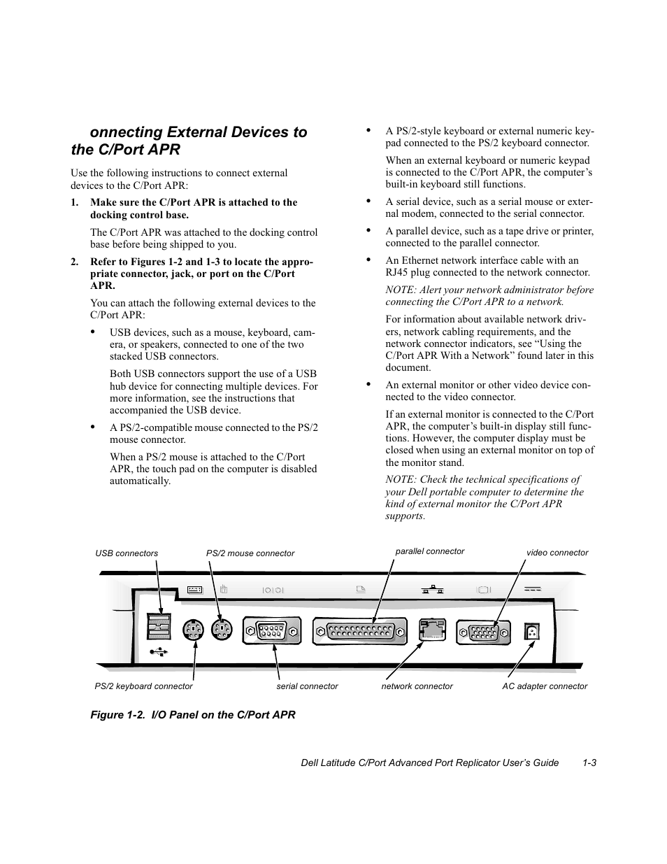 Onnecting external devices to the c/port apr | Dell C/Port APR User Manual | Page 7 / 24